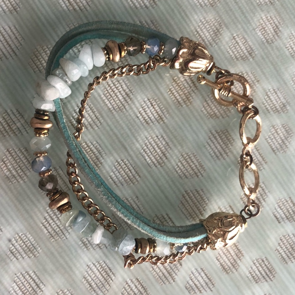GOLD/LEATHER +SEAGLASS! Oh MY! +BONUS! ☀️